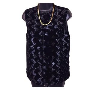 Malley Too velour Faux Fur Vest Girls sz 16 W XS